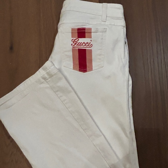 Gucci White Low Rise Jeans - Picture 1 of 8